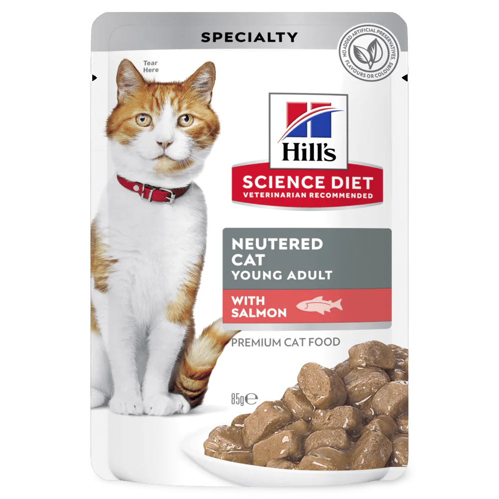 Box Hills Young Adult Neutered Salmon 85g Pouches x 12